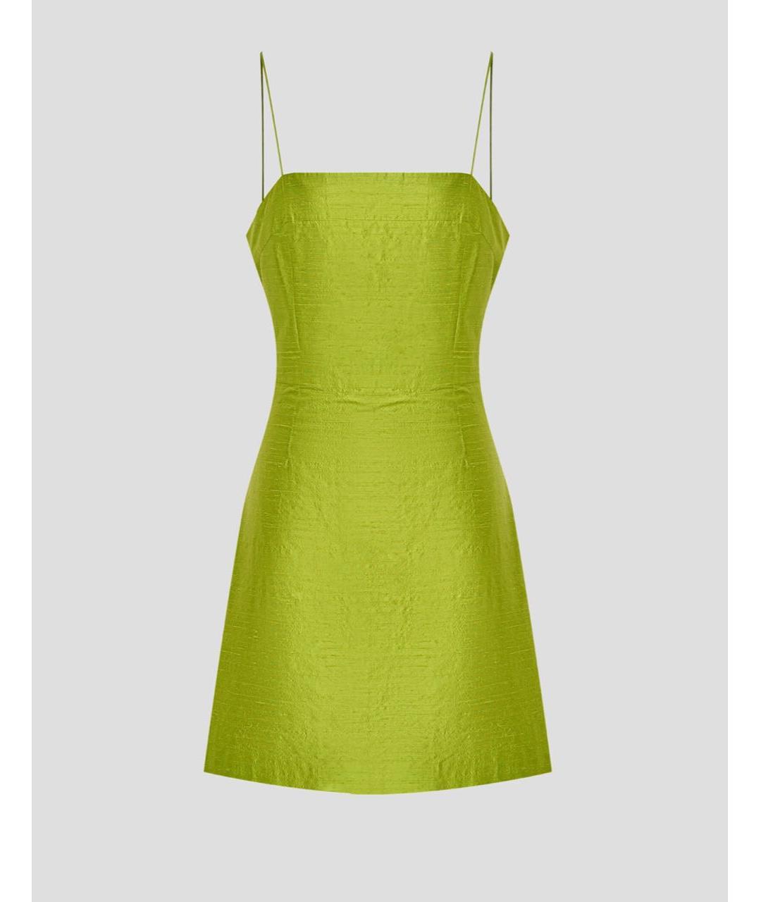 12 STOREEZ Салатовыое шелковое коктейльное платье, фото 3
