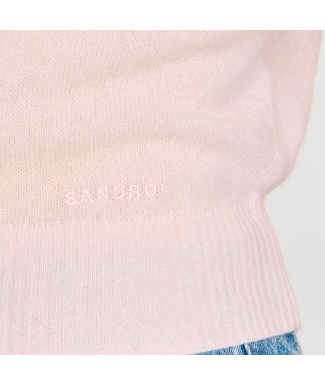 SANDRO Розовая кашемировая жилетка, фото 6