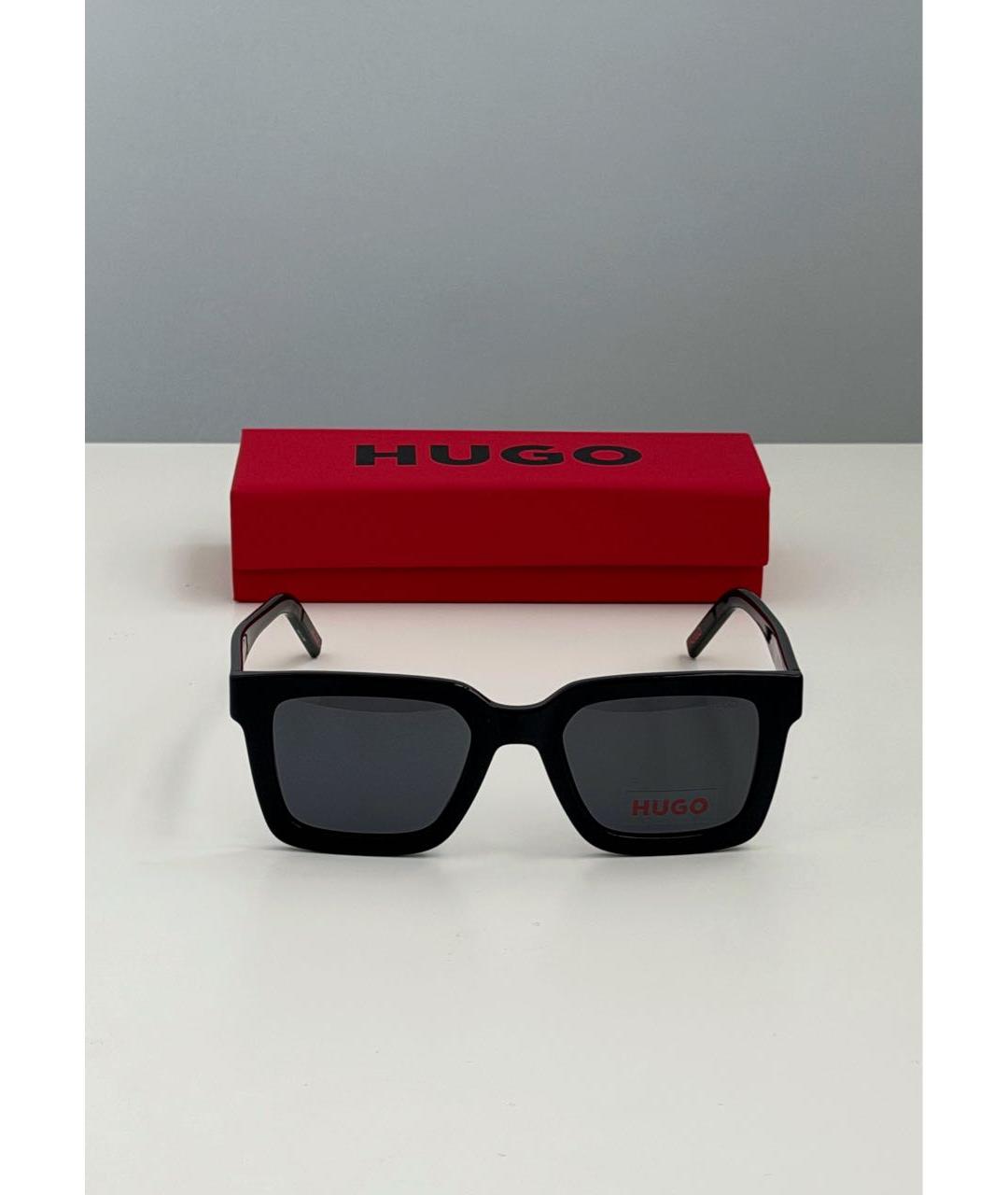 HUGO Черные пластиковые солнцезащитные очки, фото 4