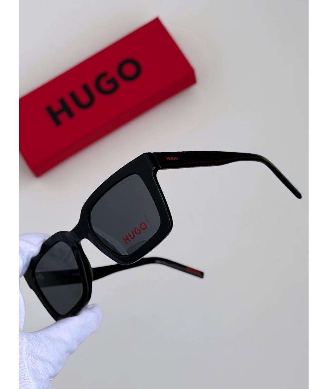 HUGO Черные пластиковые солнцезащитные очки, фото 2