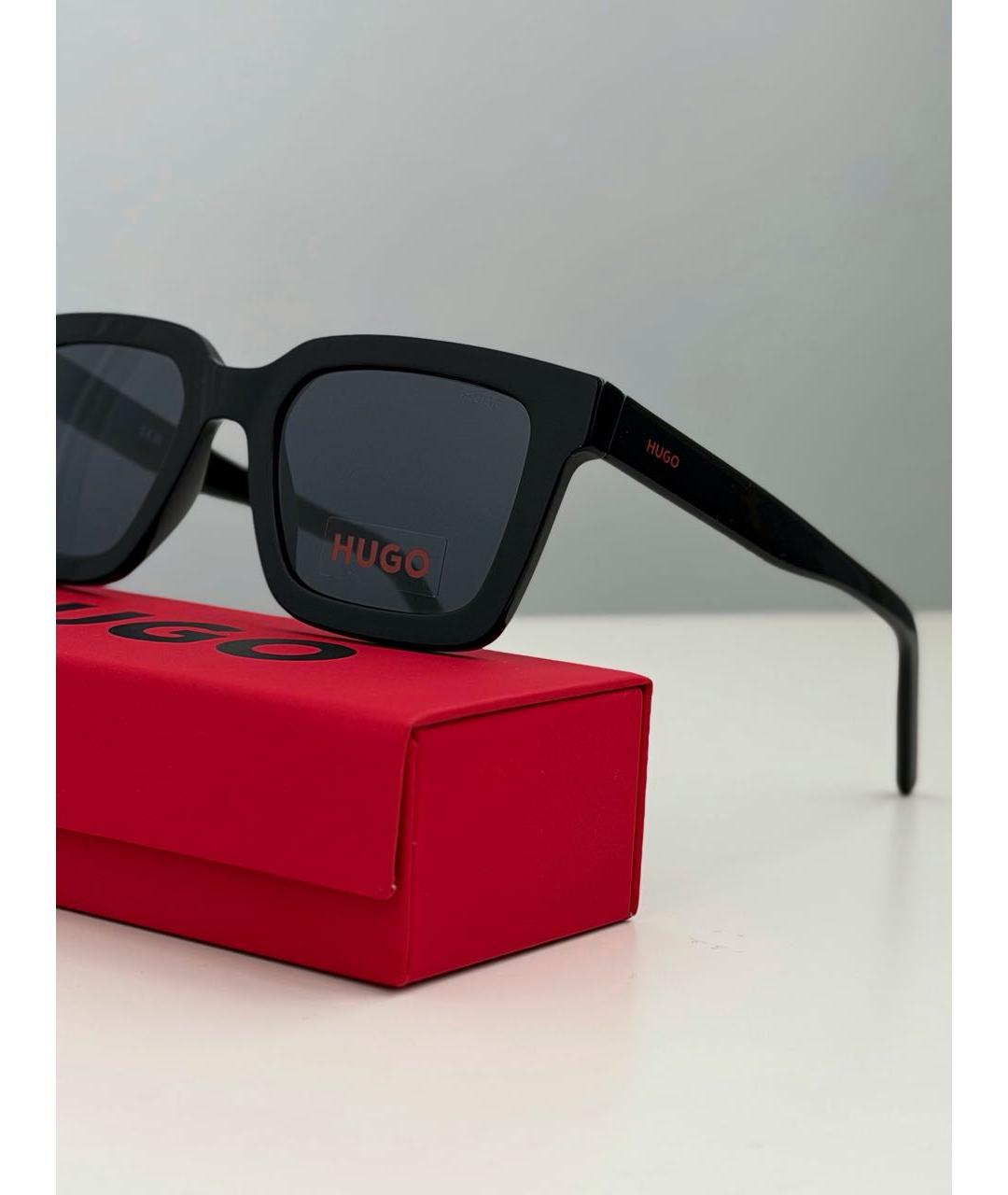 HUGO Черные пластиковые солнцезащитные очки, фото 3