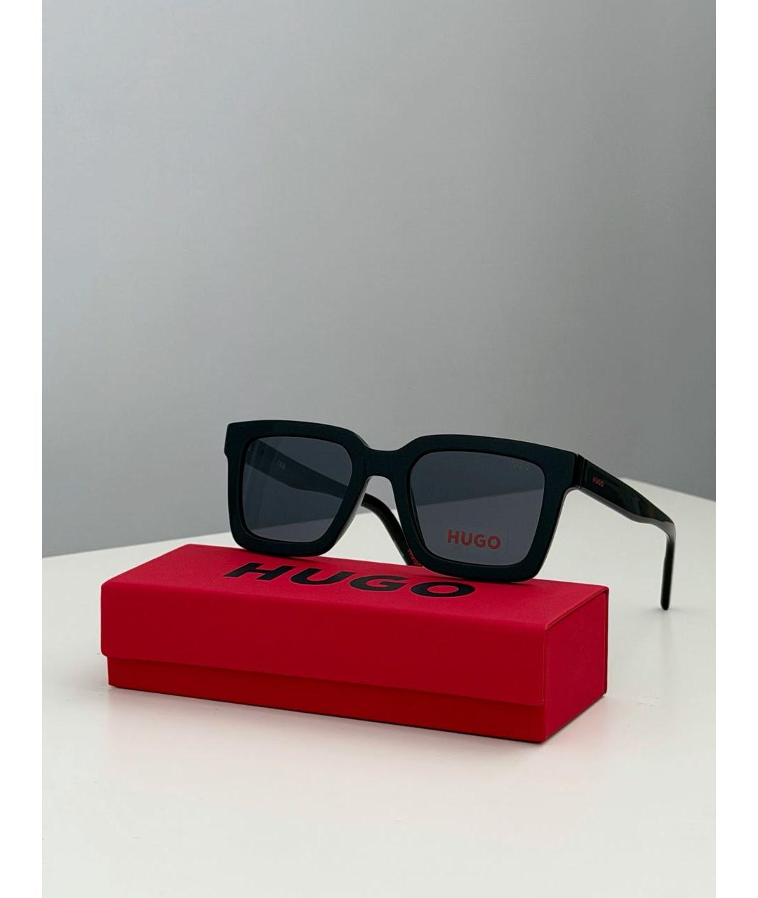 HUGO Черные пластиковые солнцезащитные очки, фото 5