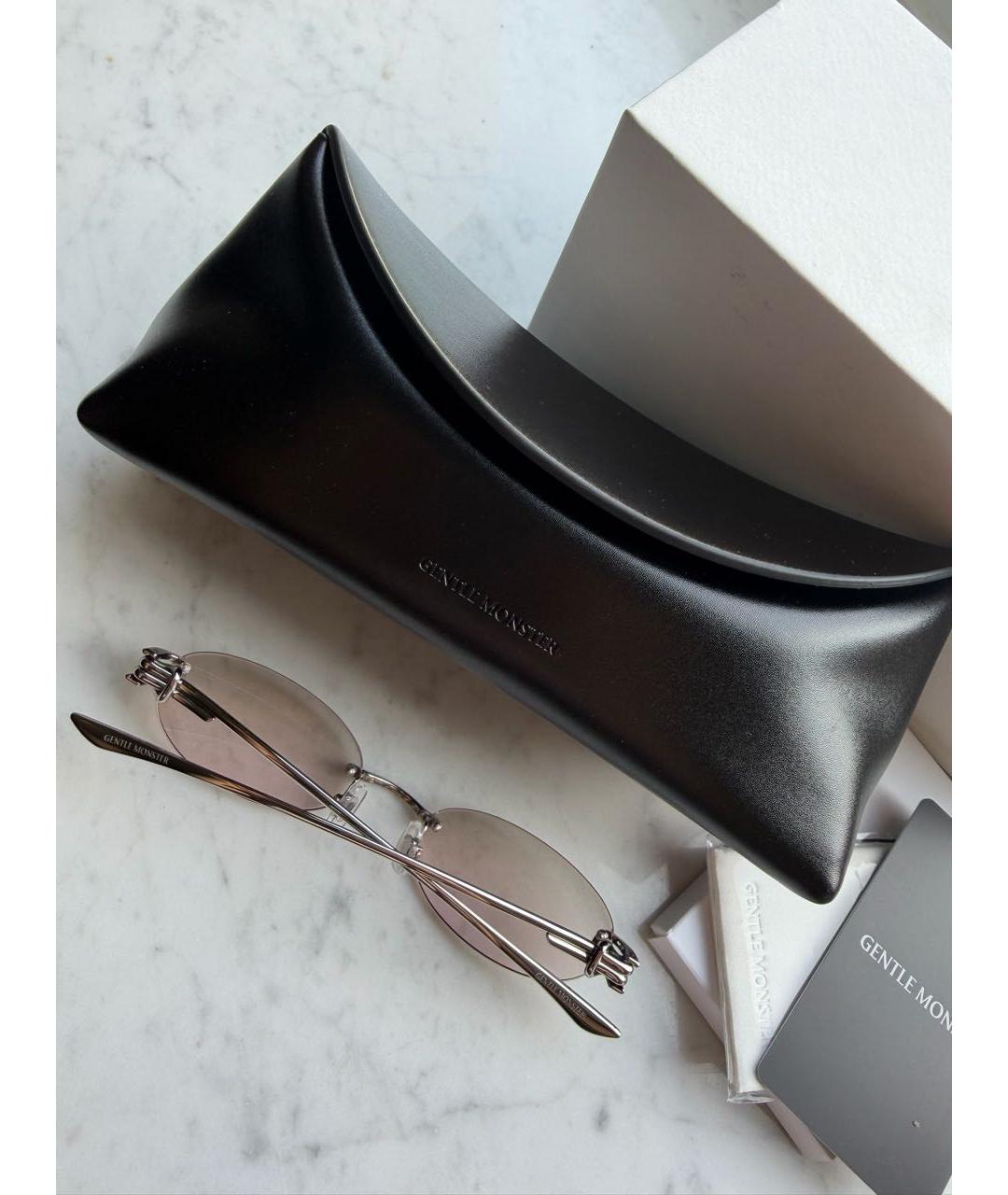 GENTLE MONSTER Серебряные металлические солнцезащитные очки, фото 5