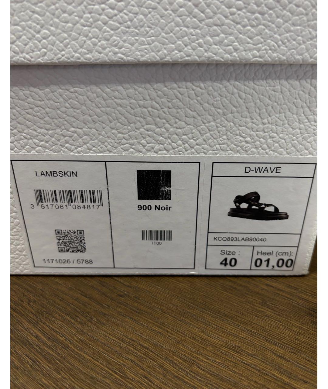 CHRISTIAN DIOR Черные кожаные сандалии, фото 6