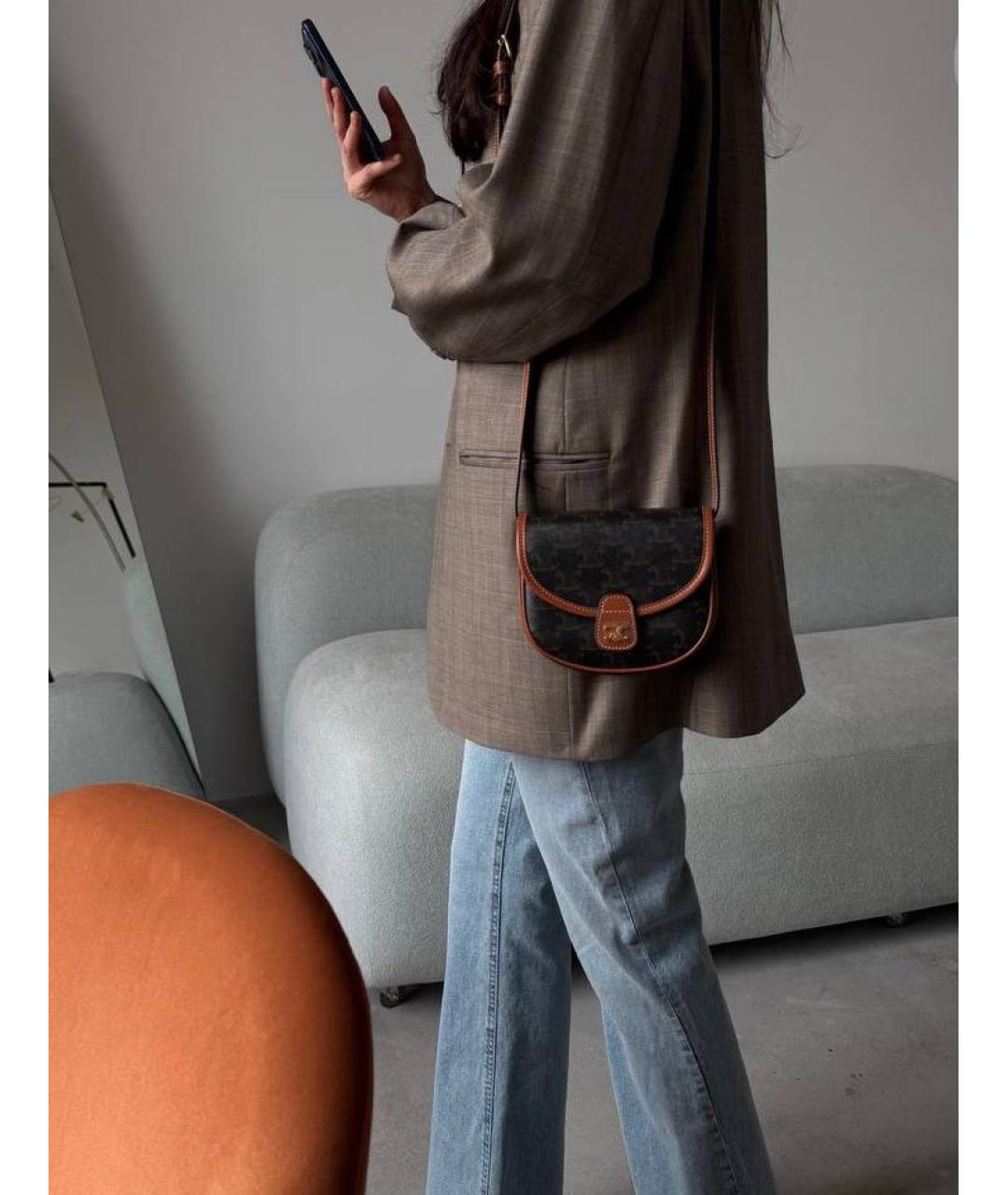 CELINE Коричневая сумка через плечо, фото 3