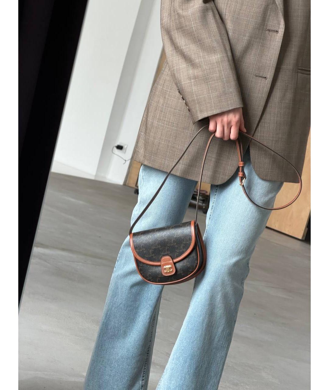 CELINE Коричневая сумка через плечо, фото 2