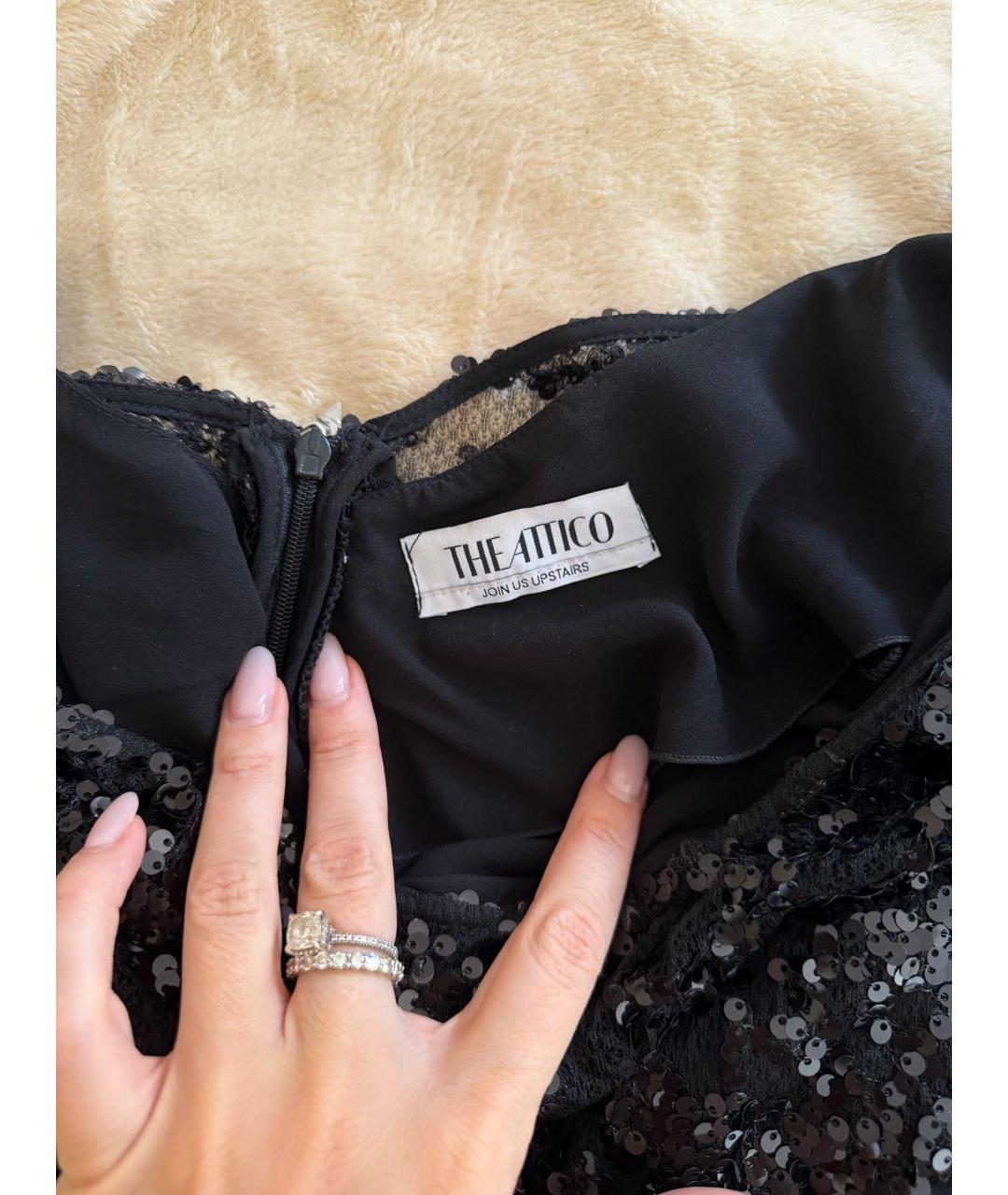 THE ATTICO Черное вечернее платье, фото 3