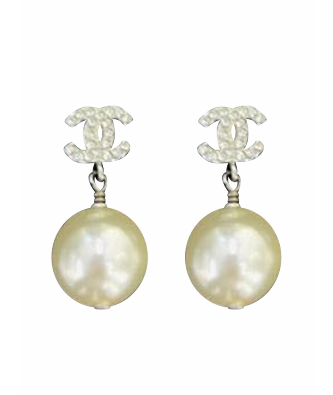 CHANEL Серебряные металлические серьги, фото 1