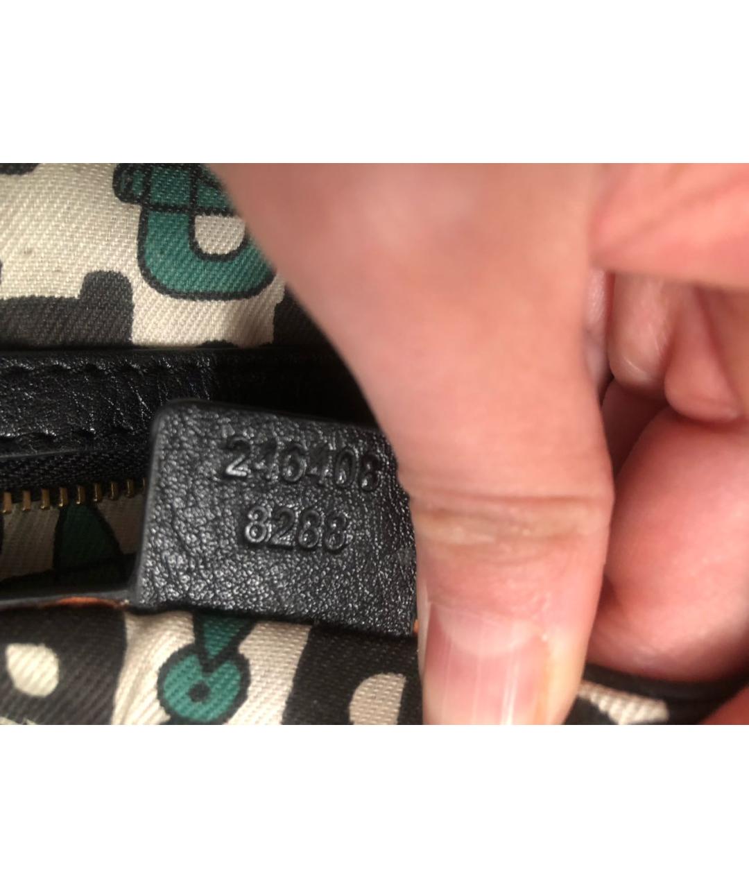 GUCCI Черный кожаный портфель, фото 3