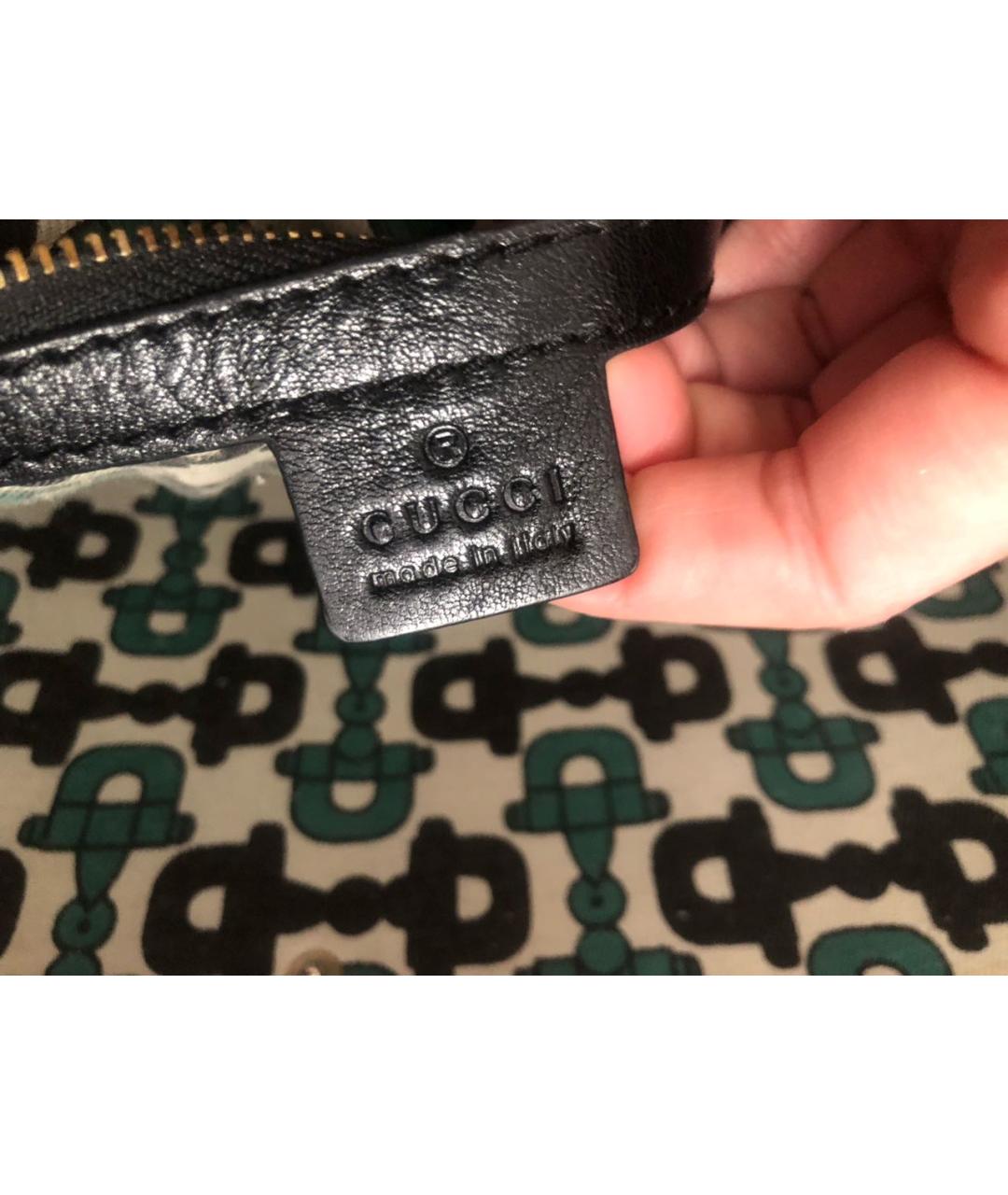 GUCCI Черный кожаный портфель, фото 4