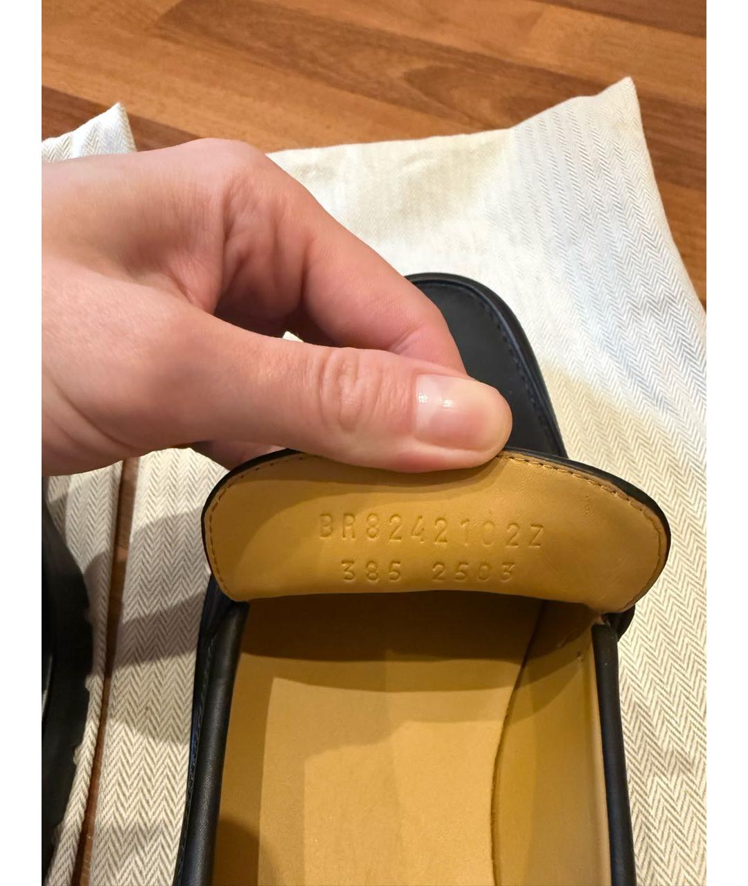 HERMES Черные кожаные лоферы, фото 5