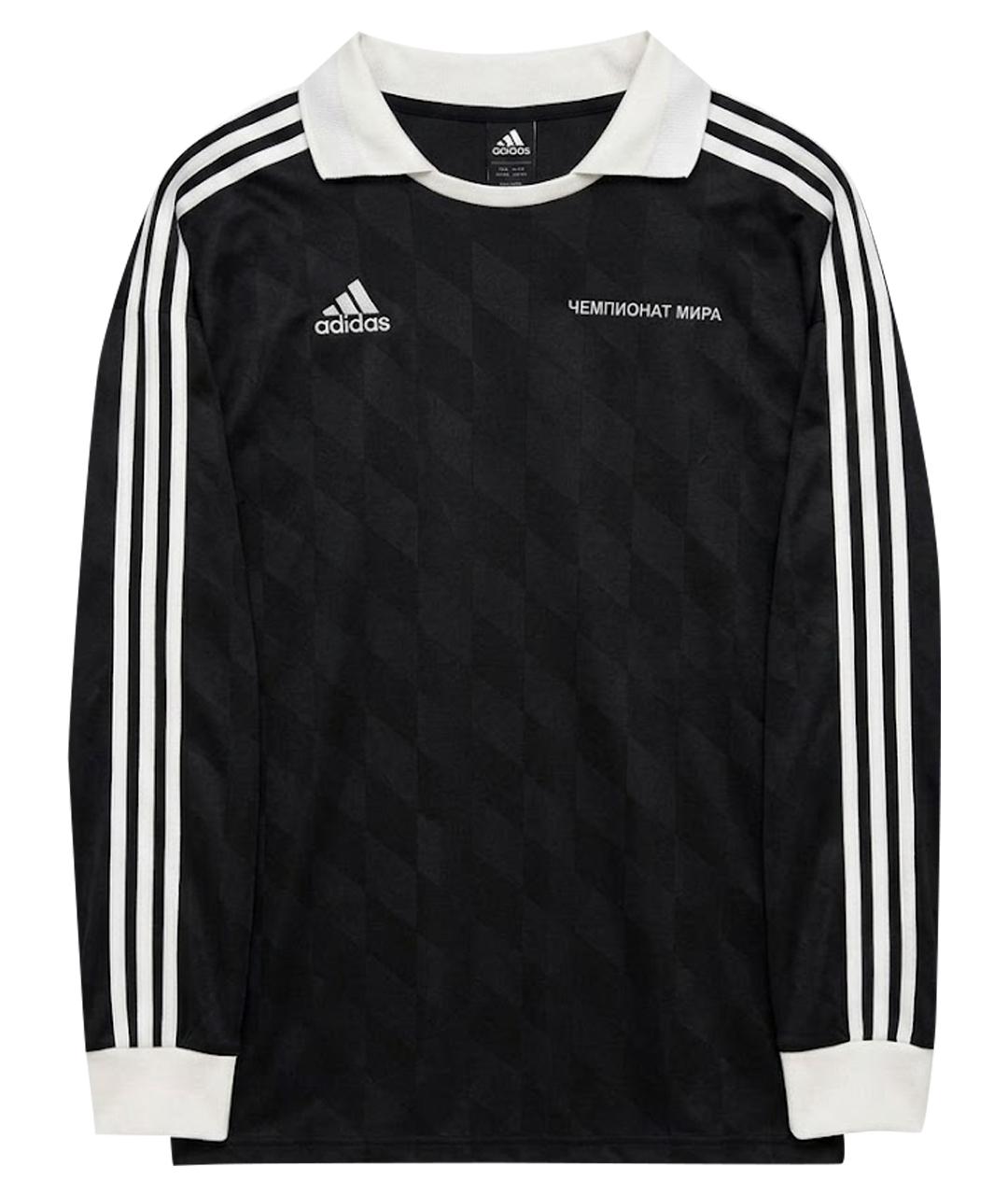 ADIDAS Черное поло с длинным рукавом, фото 1