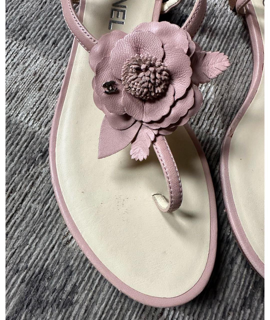 CHANEL Розовые кожаные босоножки, фото 8