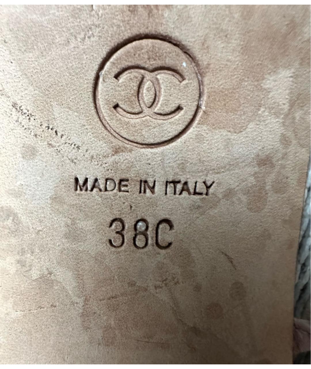 CHANEL Розовые кожаные босоножки, фото 6