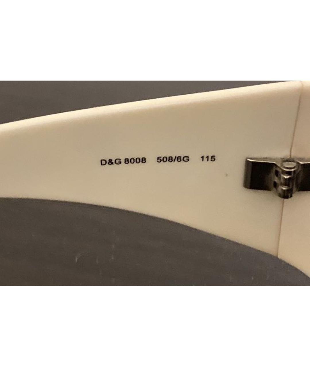 DOLCE&GABBANA Белые пластиковые солнцезащитные очки, фото 5