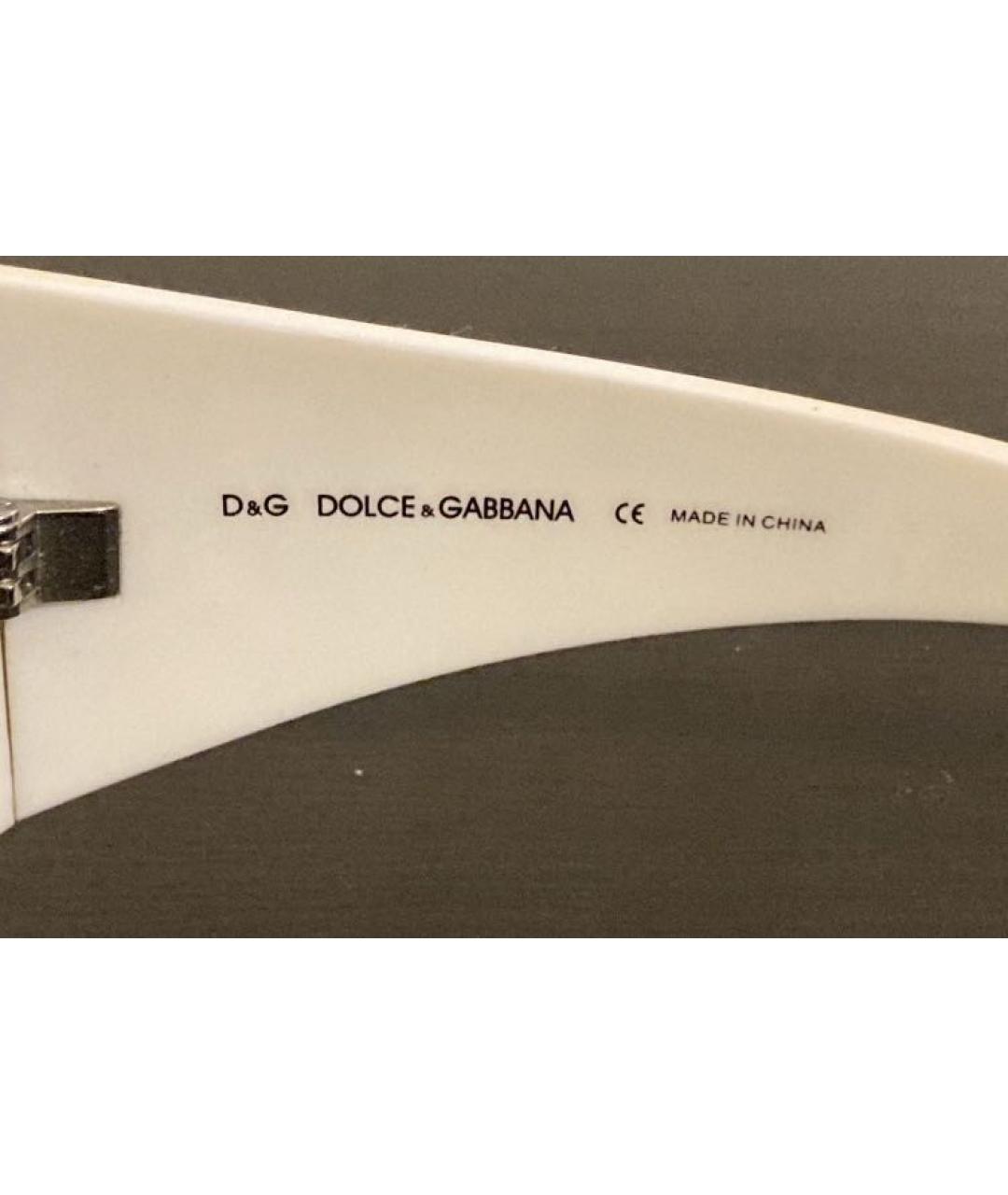 DOLCE&GABBANA Белые пластиковые солнцезащитные очки, фото 4