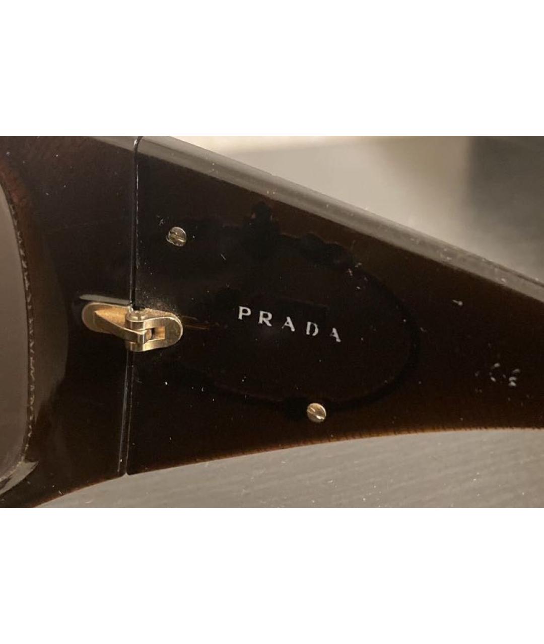 PRADA Коричневые пластиковые солнцезащитные очки, фото 4