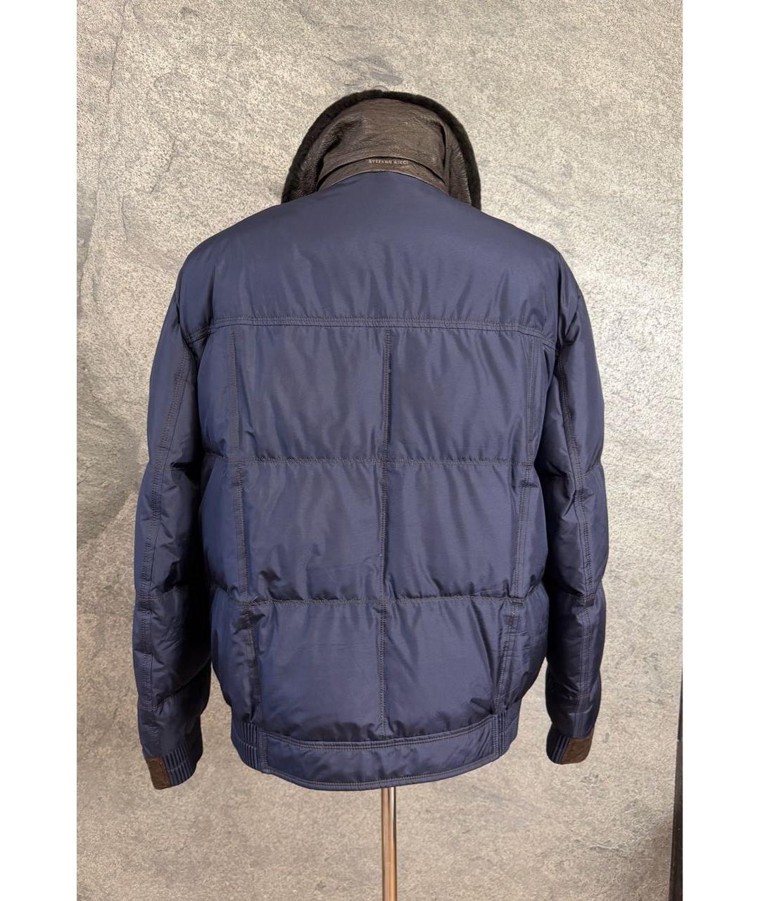 STEFANO RICCI Темно-синий пуховик, фото 2