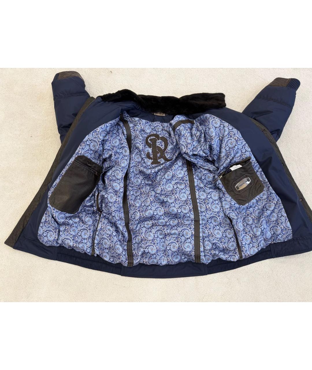 STEFANO RICCI Темно-синий пуховик, фото 5