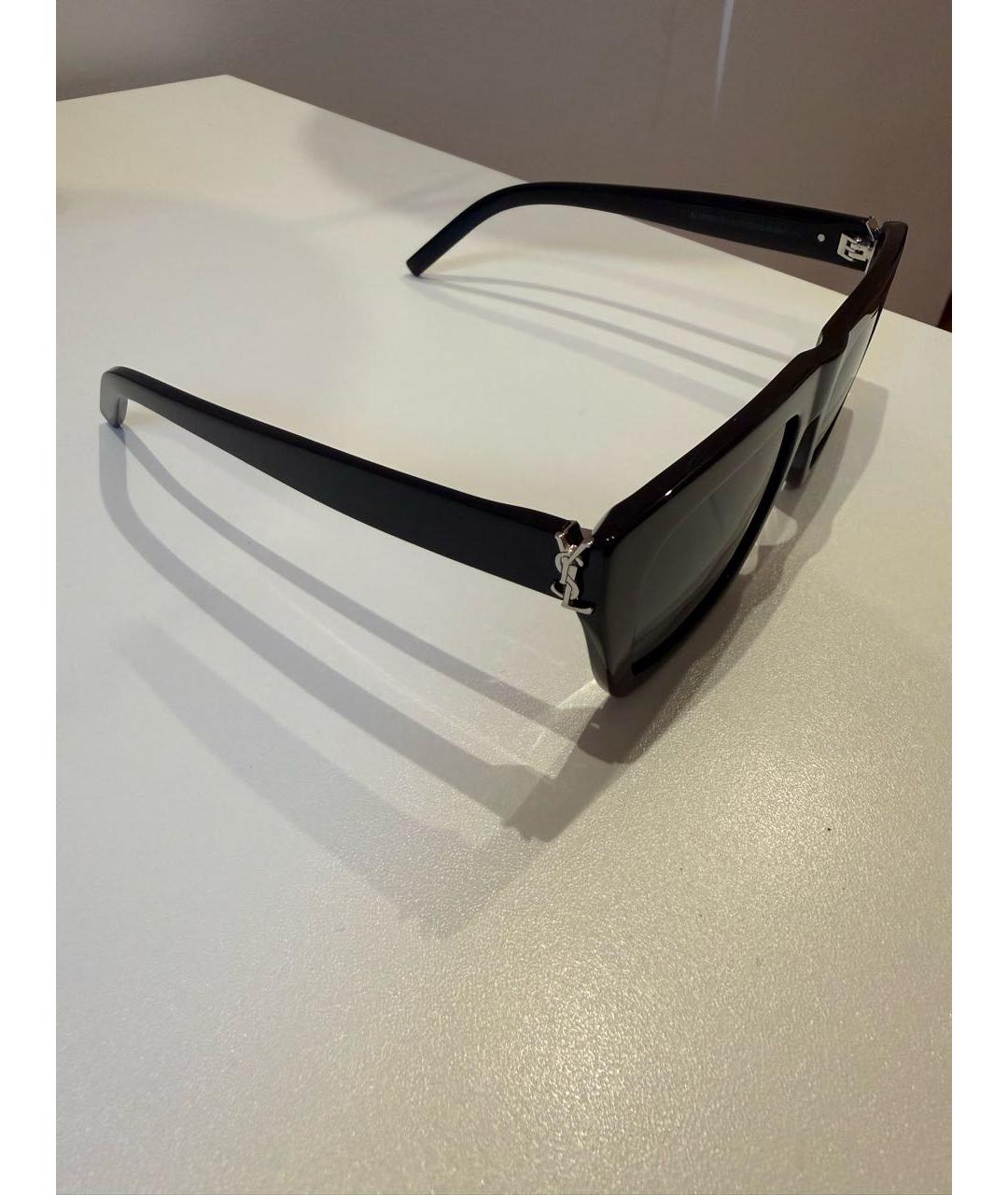SAINT LAURENT Черные пластиковые солнцезащитные очки, фото 3