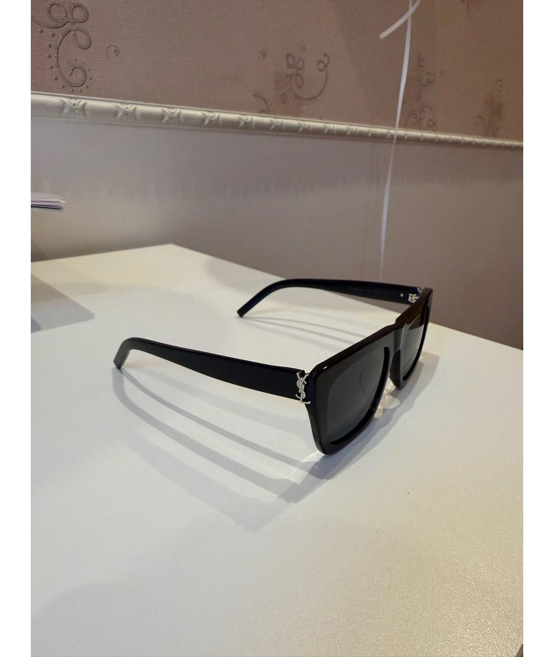 SAINT LAURENT Черные пластиковые солнцезащитные очки, фото 2