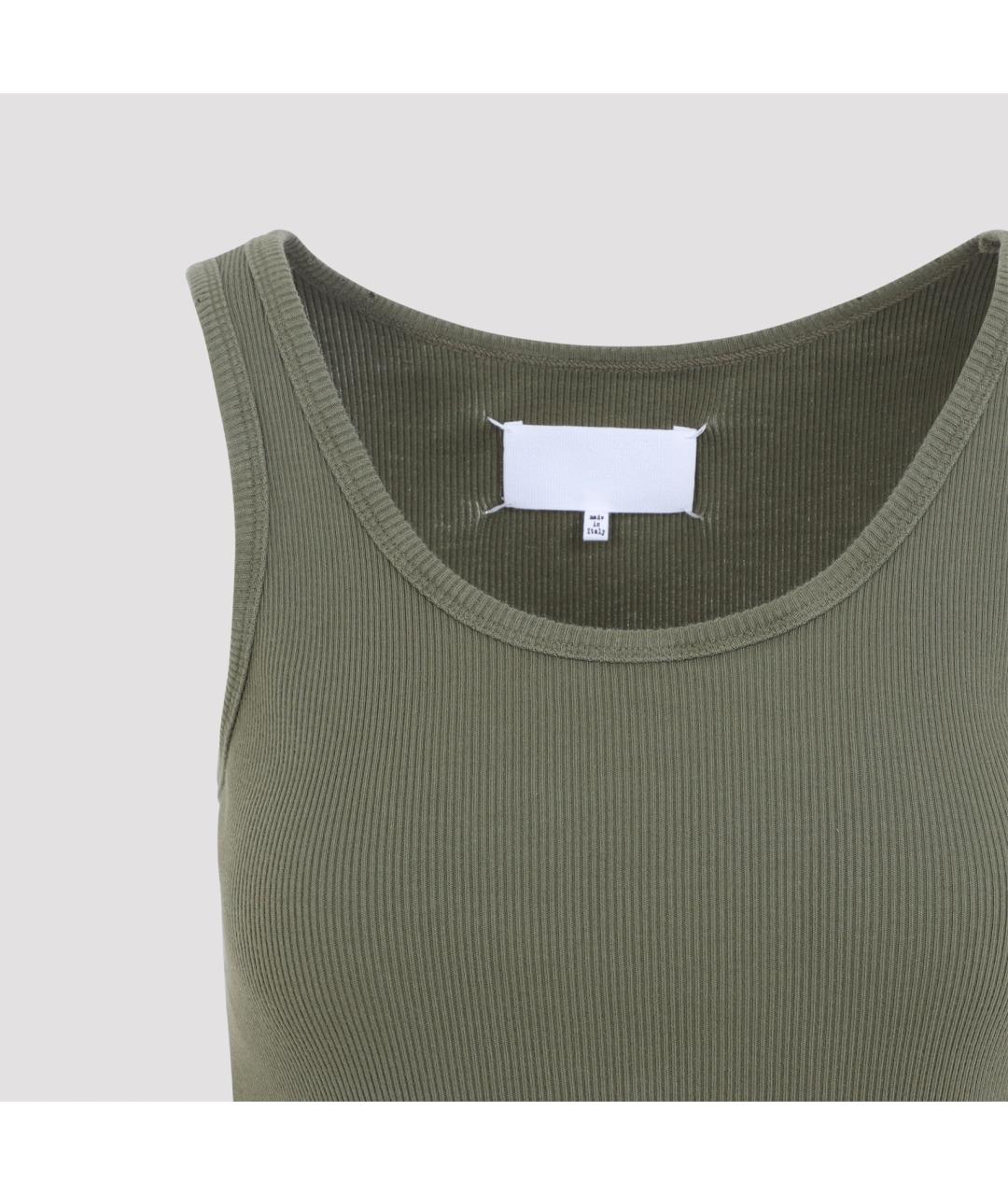 MAISON MARGIELA Зеленые хлопковое повседневное платье, фото 6