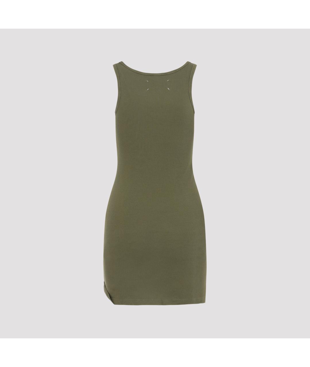 MAISON MARGIELA Зеленые хлопковое повседневное платье, фото 4