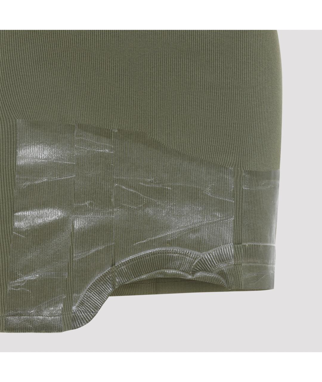 MAISON MARGIELA Зеленые хлопковое повседневное платье, фото 5