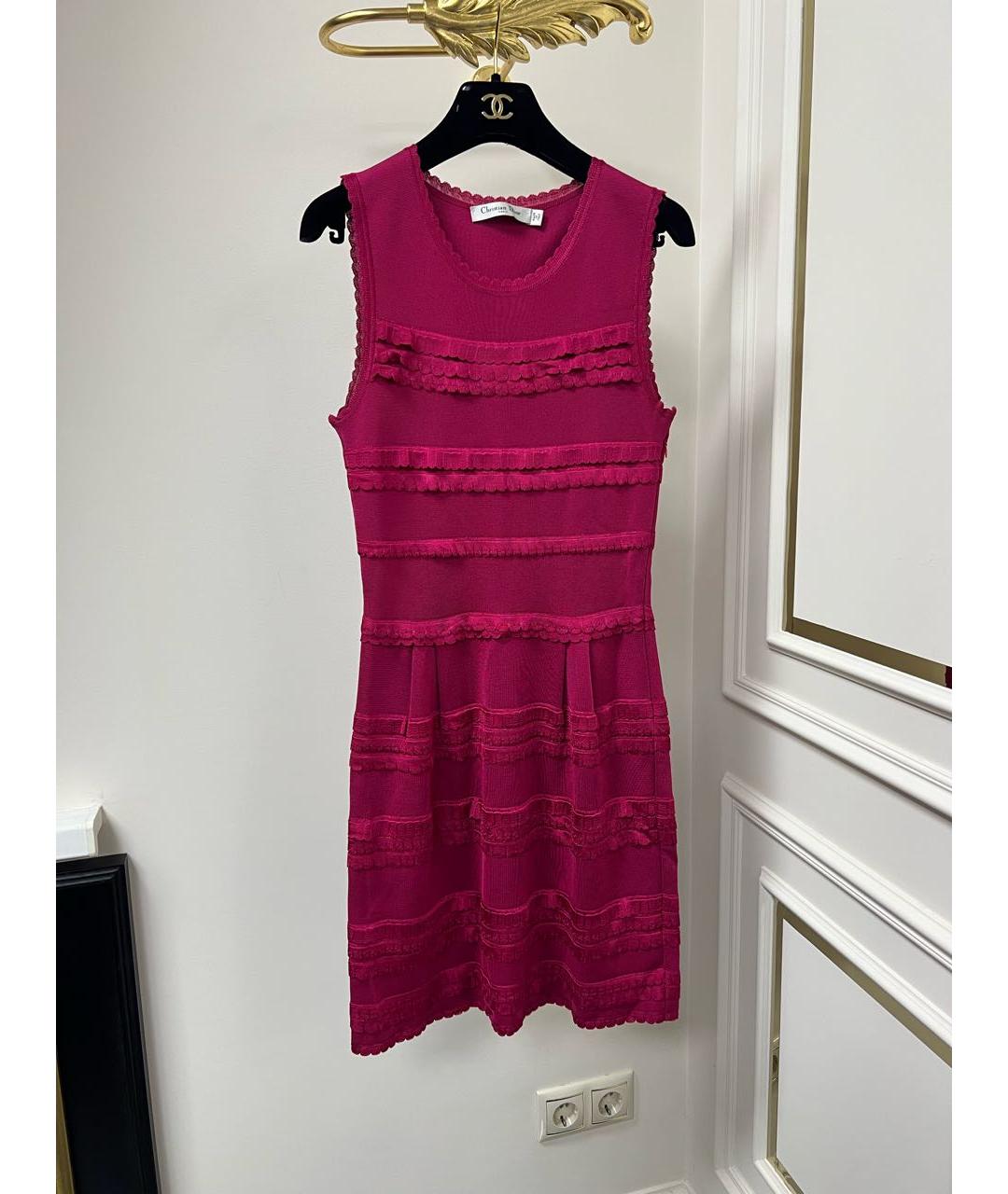 CHRISTIAN DIOR Фуксия коктейльное платье, фото 9