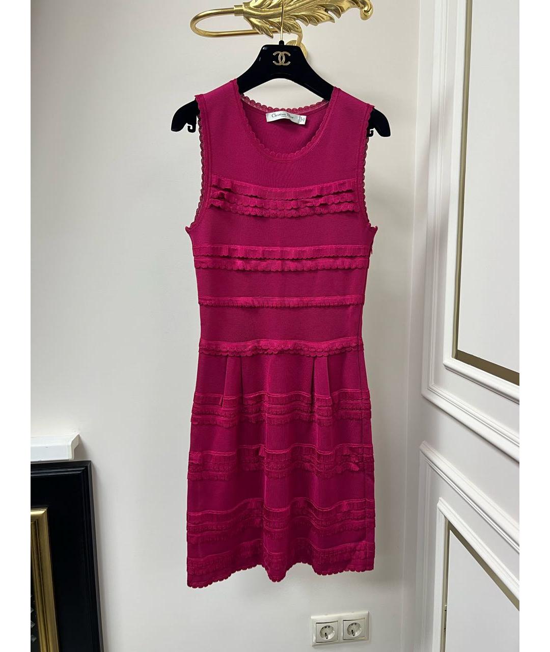 CHRISTIAN DIOR Фуксия коктейльное платье, фото 5