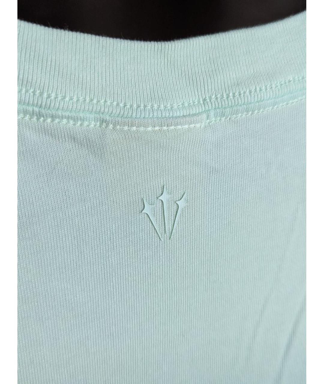 NIKE Бирюзовая хлопковая футболка, фото 5