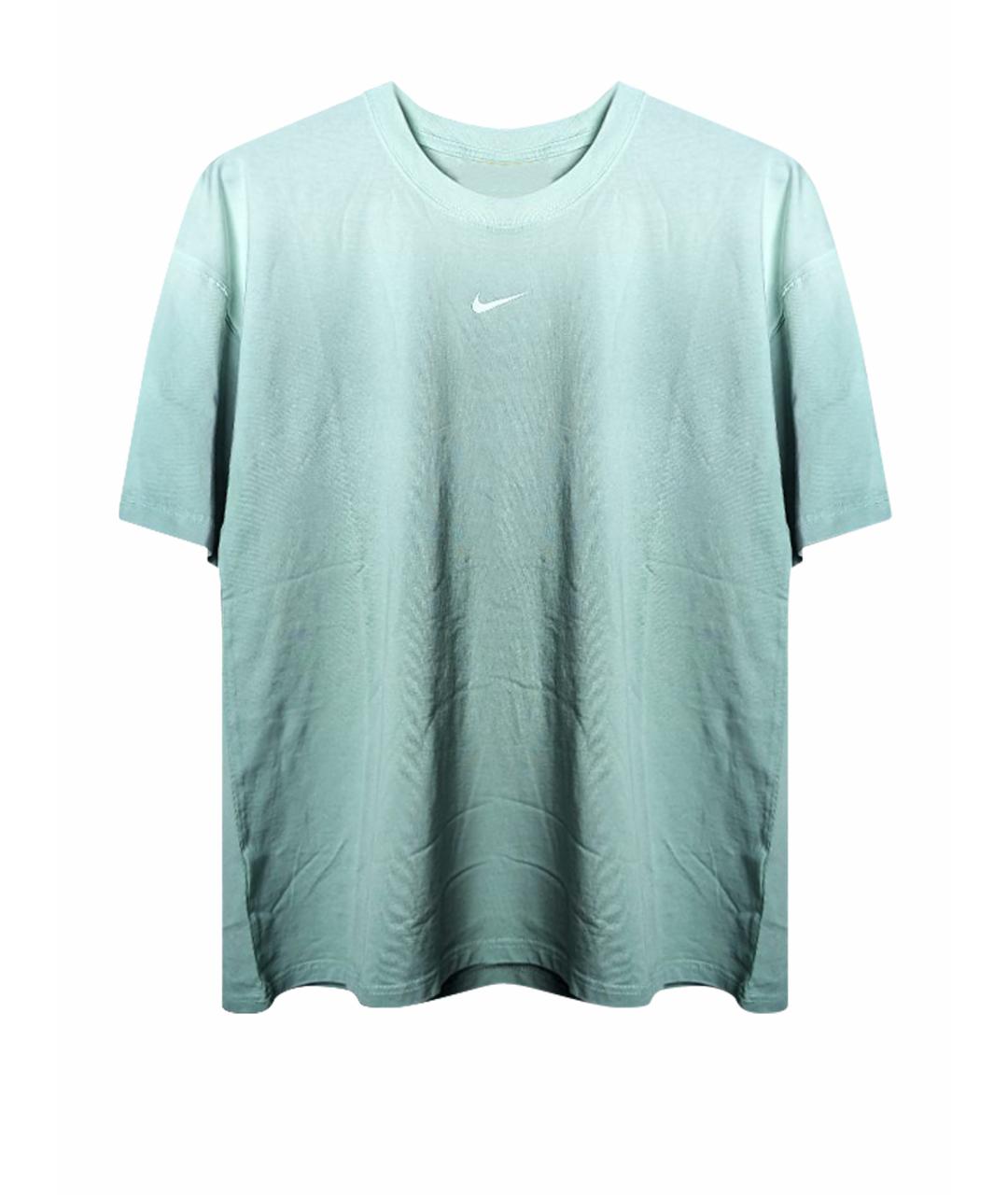 NIKE Бирюзовая хлопковая футболка, фото 8