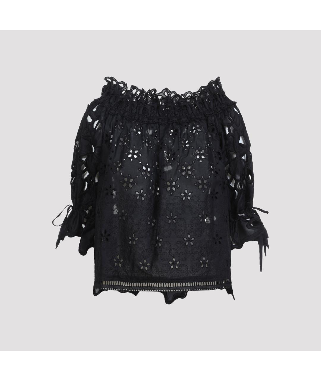 ERMANNO SCERVINO Черная хлопковая блузы, фото 2