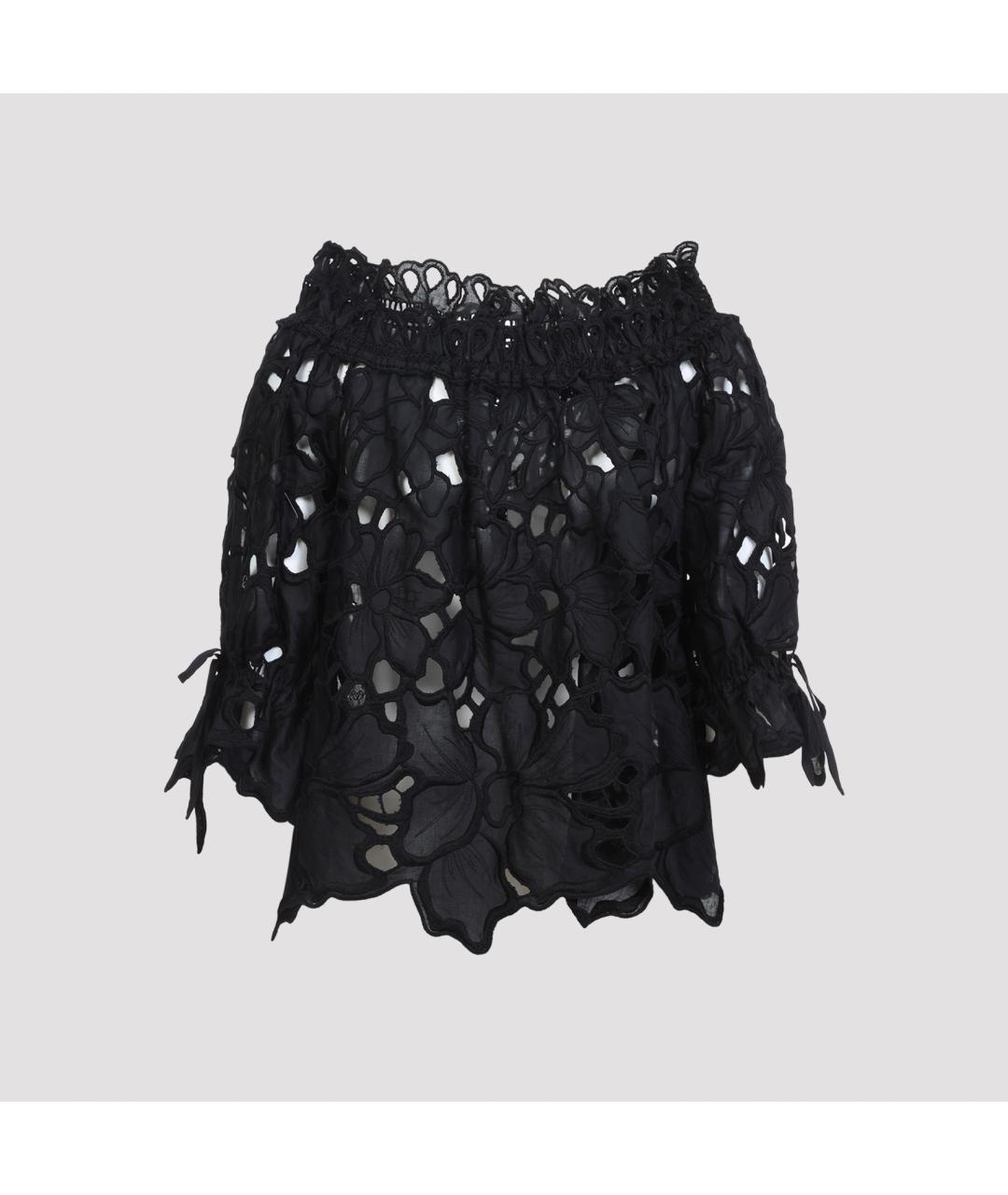 ERMANNO SCERVINO Черная хлопковая блузы, фото 4