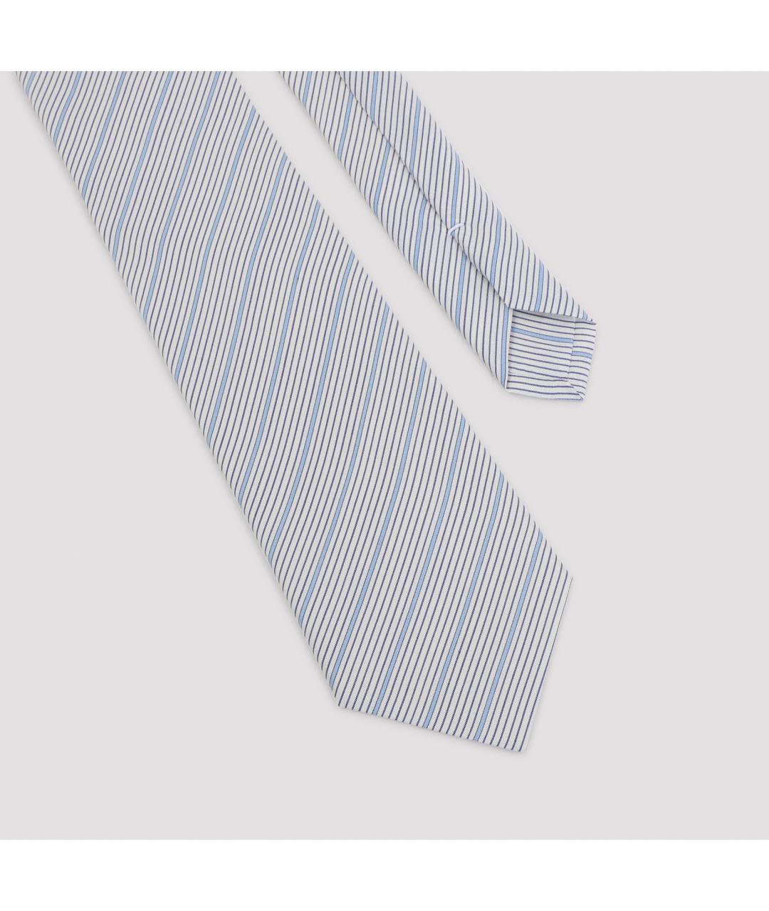 SAINT LAURENT Белый шелковый галстук, фото 4