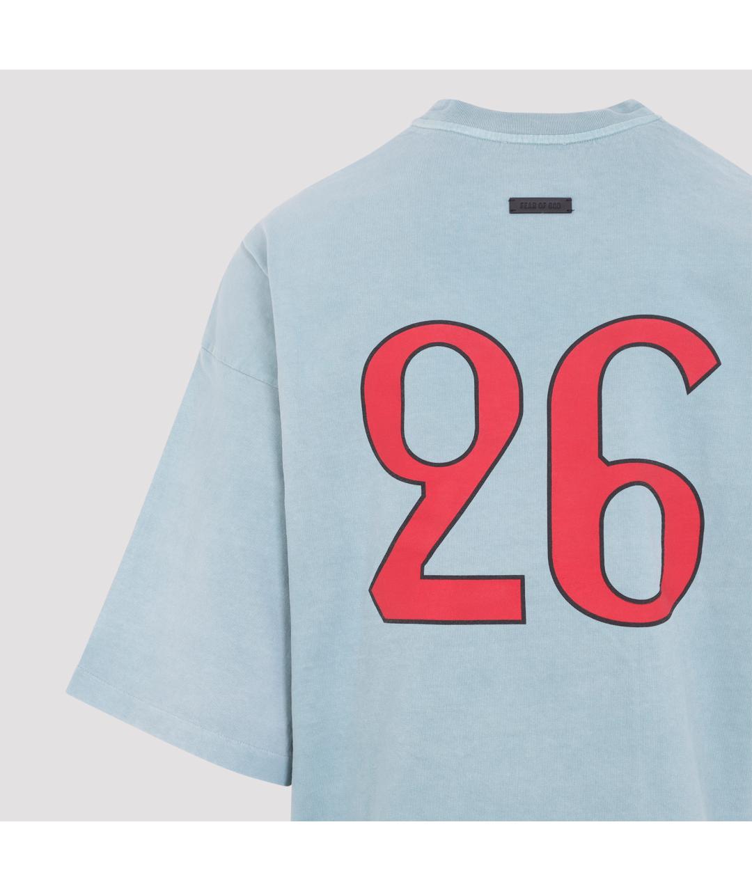 FEAR OF GOD Голубая хлопковая футболка, фото 4