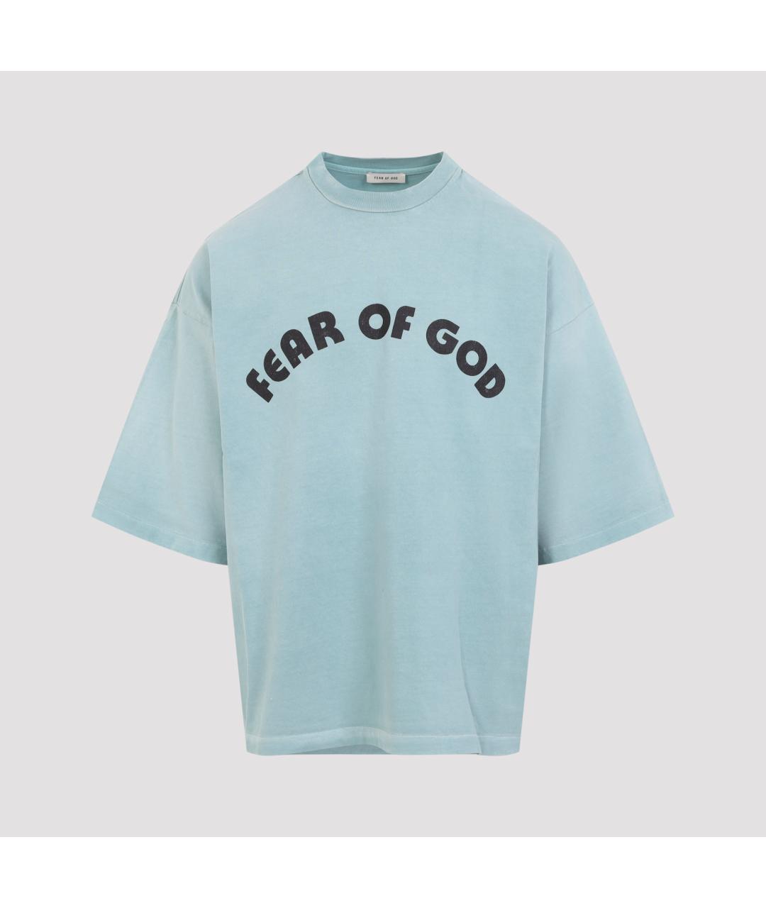FEAR OF GOD Голубая хлопковая футболка, фото 2