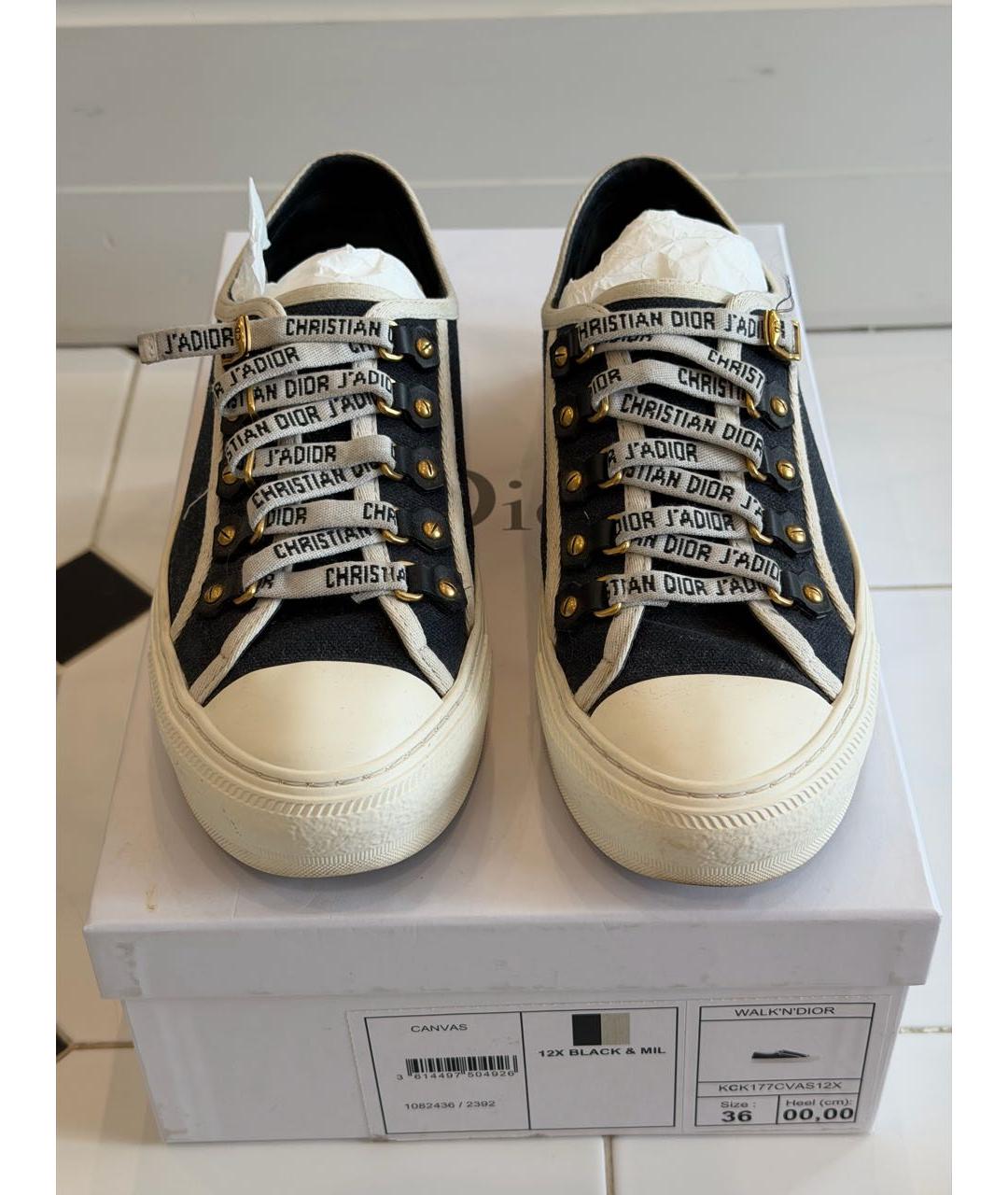 CHRISTIAN DIOR Черные текстильные кеды, фото 2