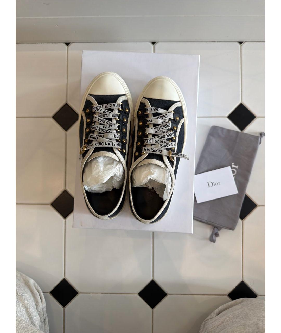 CHRISTIAN DIOR Черные текстильные кеды, фото 4