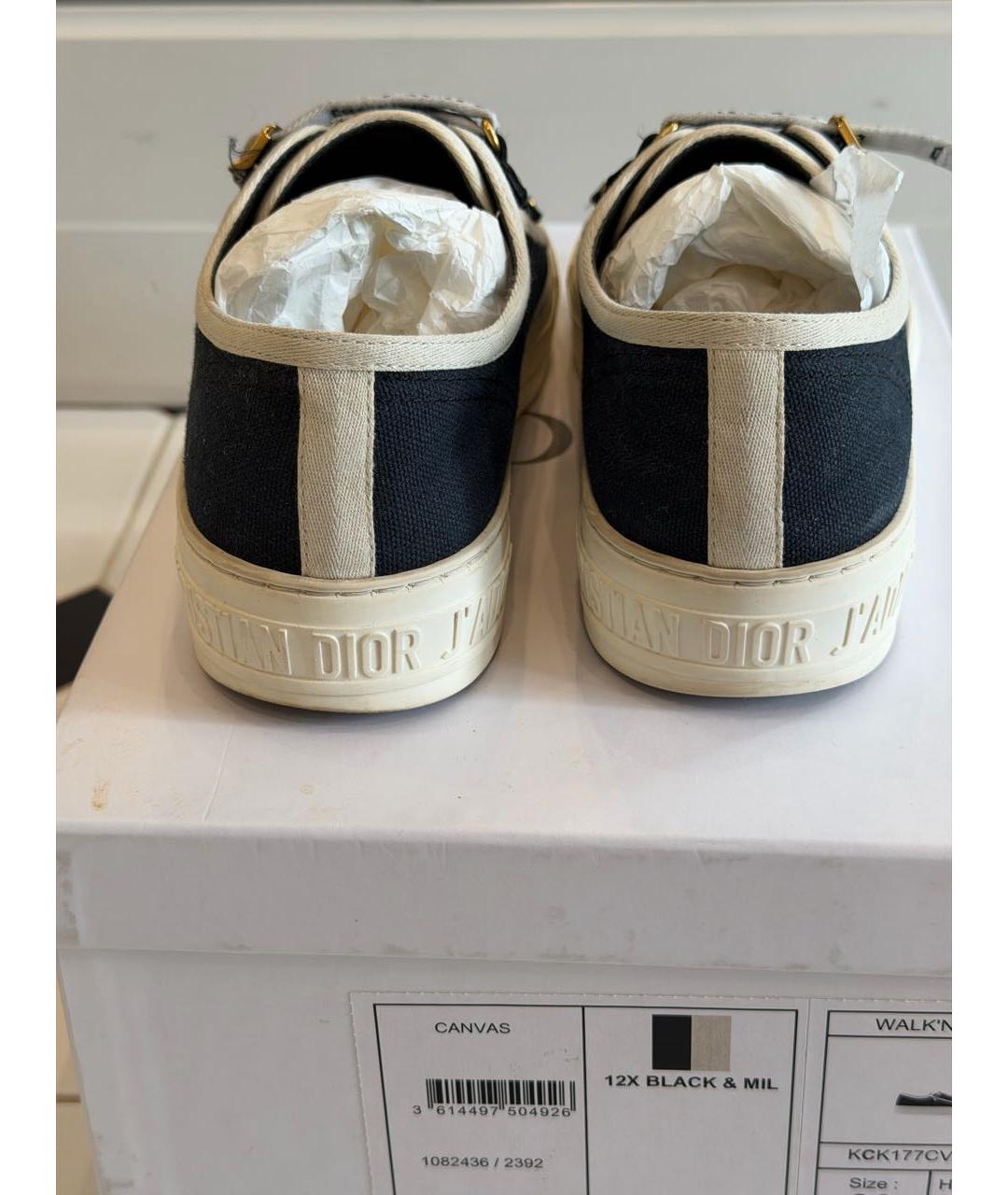 CHRISTIAN DIOR Черные текстильные кеды, фото 3