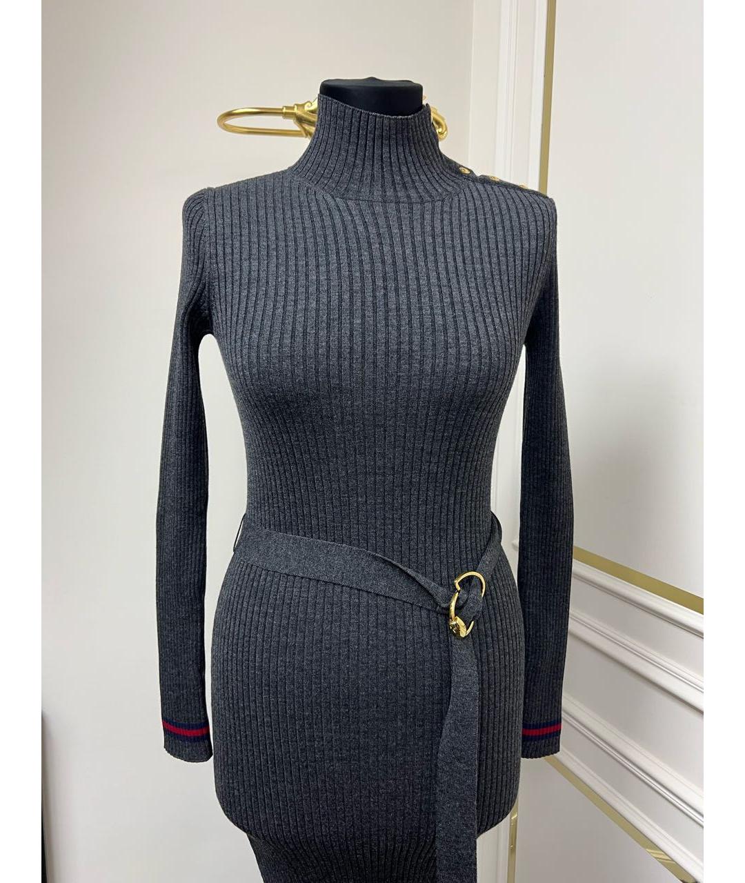 GUCCI Серое повседневное платье, фото 5