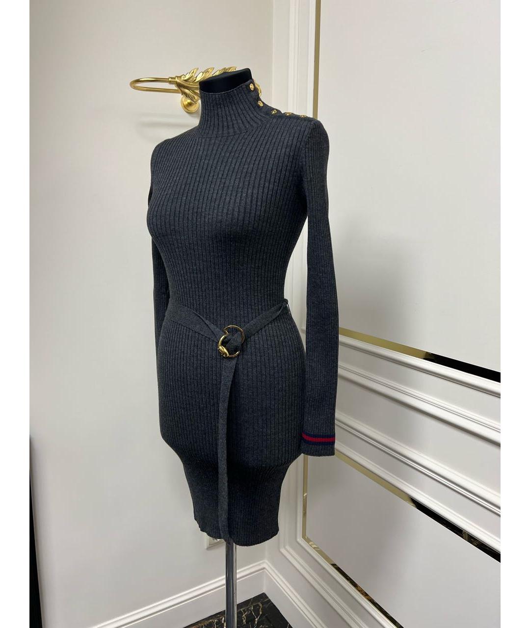 GUCCI Серое повседневное платье, фото 8