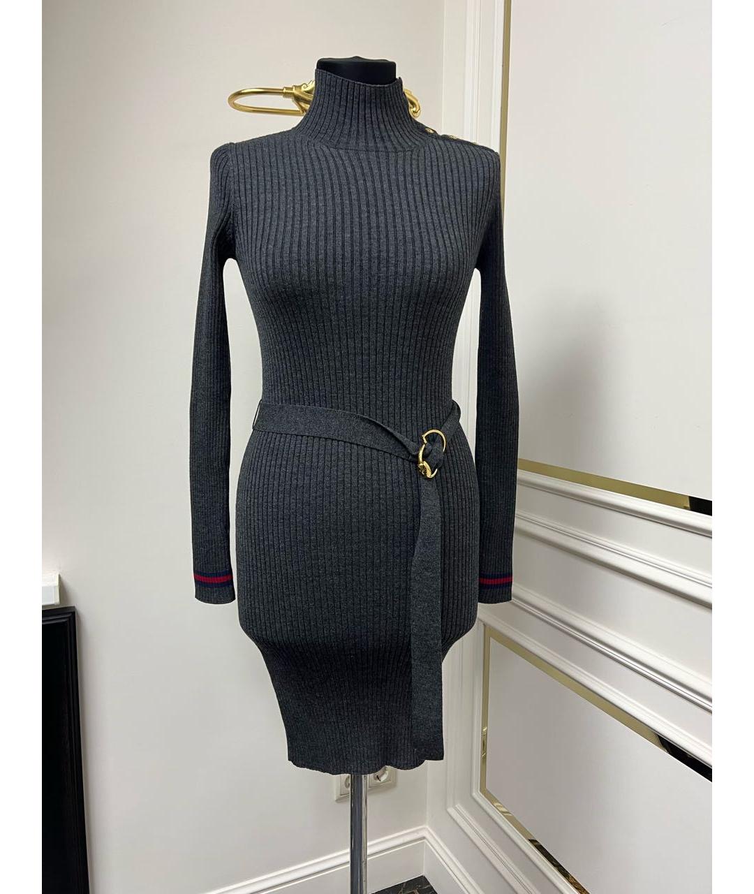 GUCCI Серое повседневное платье, фото 4