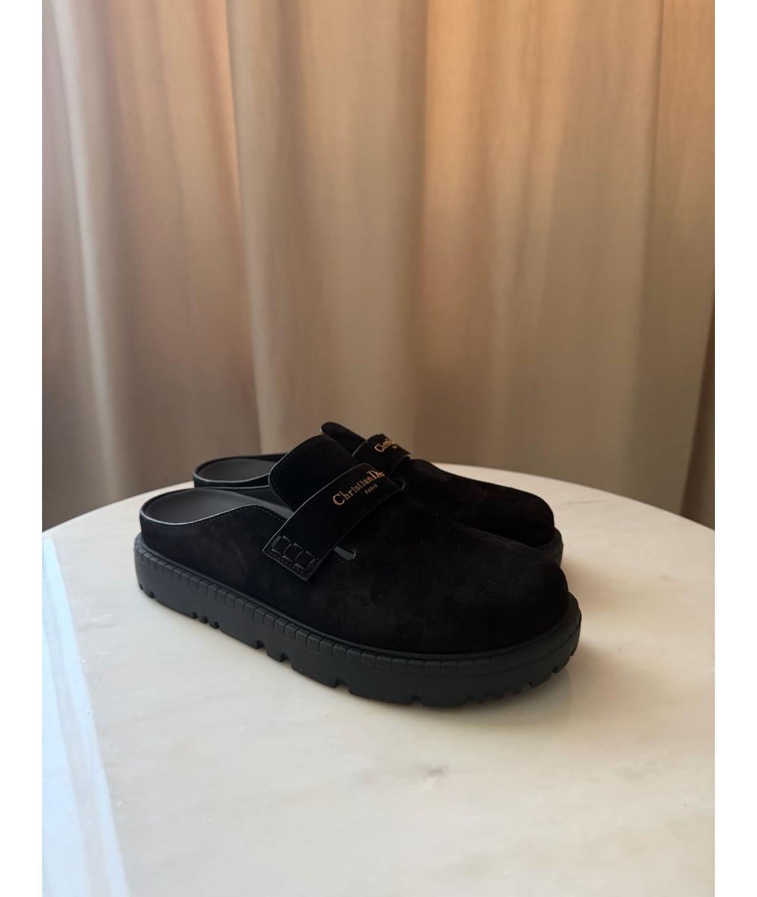 CHRISTIAN DIOR Черные замшевые мюли, фото 5