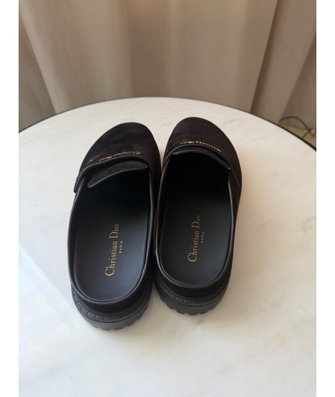 CHRISTIAN DIOR Черные замшевые мюли, фото 3