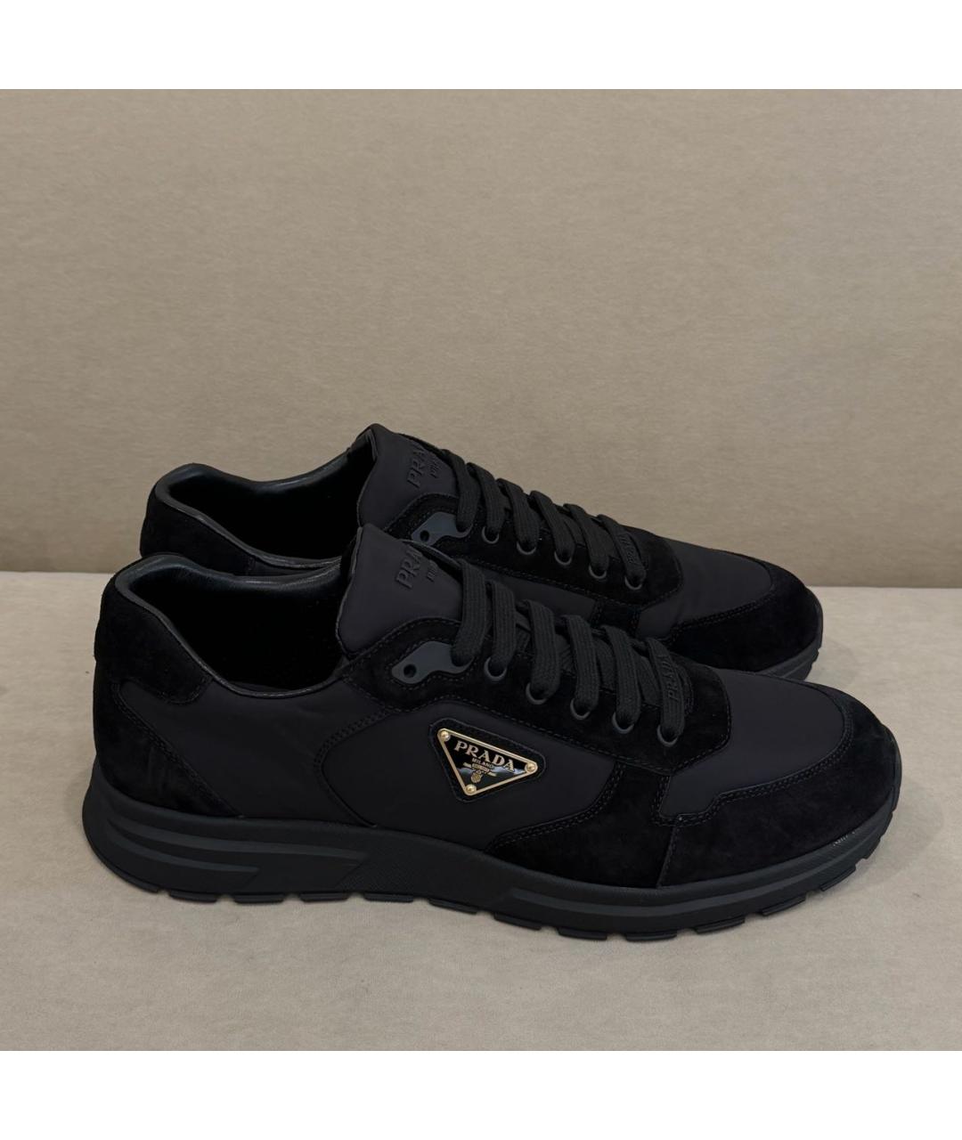 PRADA Черные низкие кроссовки / кеды, фото 7