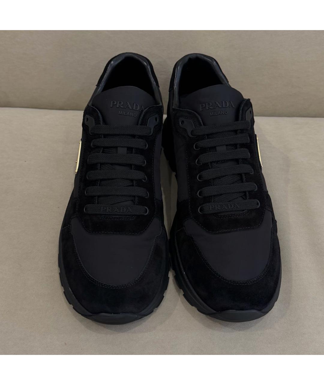 PRADA Черные низкие кроссовки / кеды, фото 2