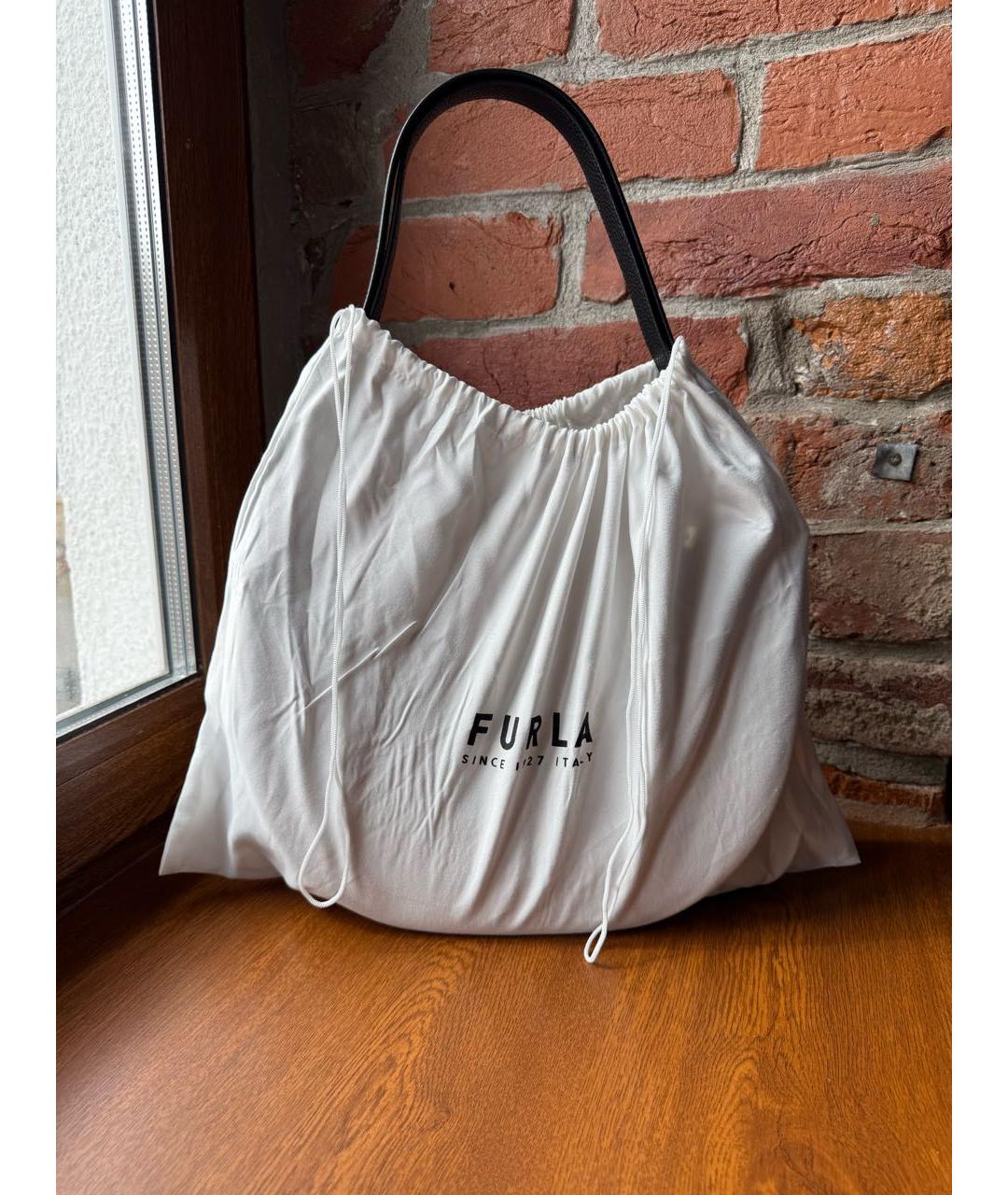 FURLA Черная кожаная сумка через плечо, фото 7