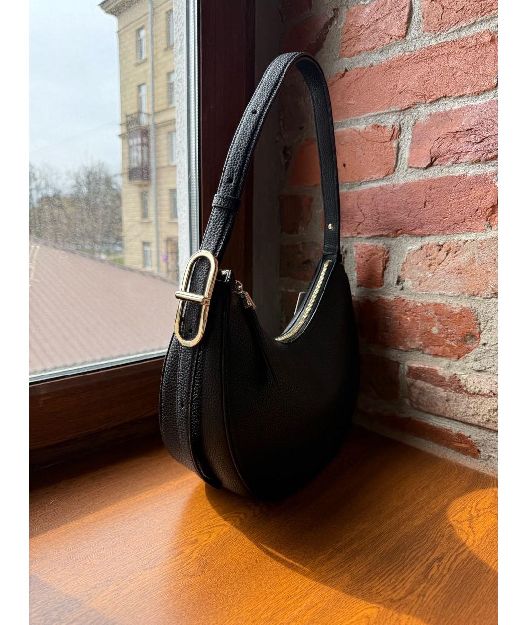 FURLA Черная кожаная сумка через плечо, фото 3