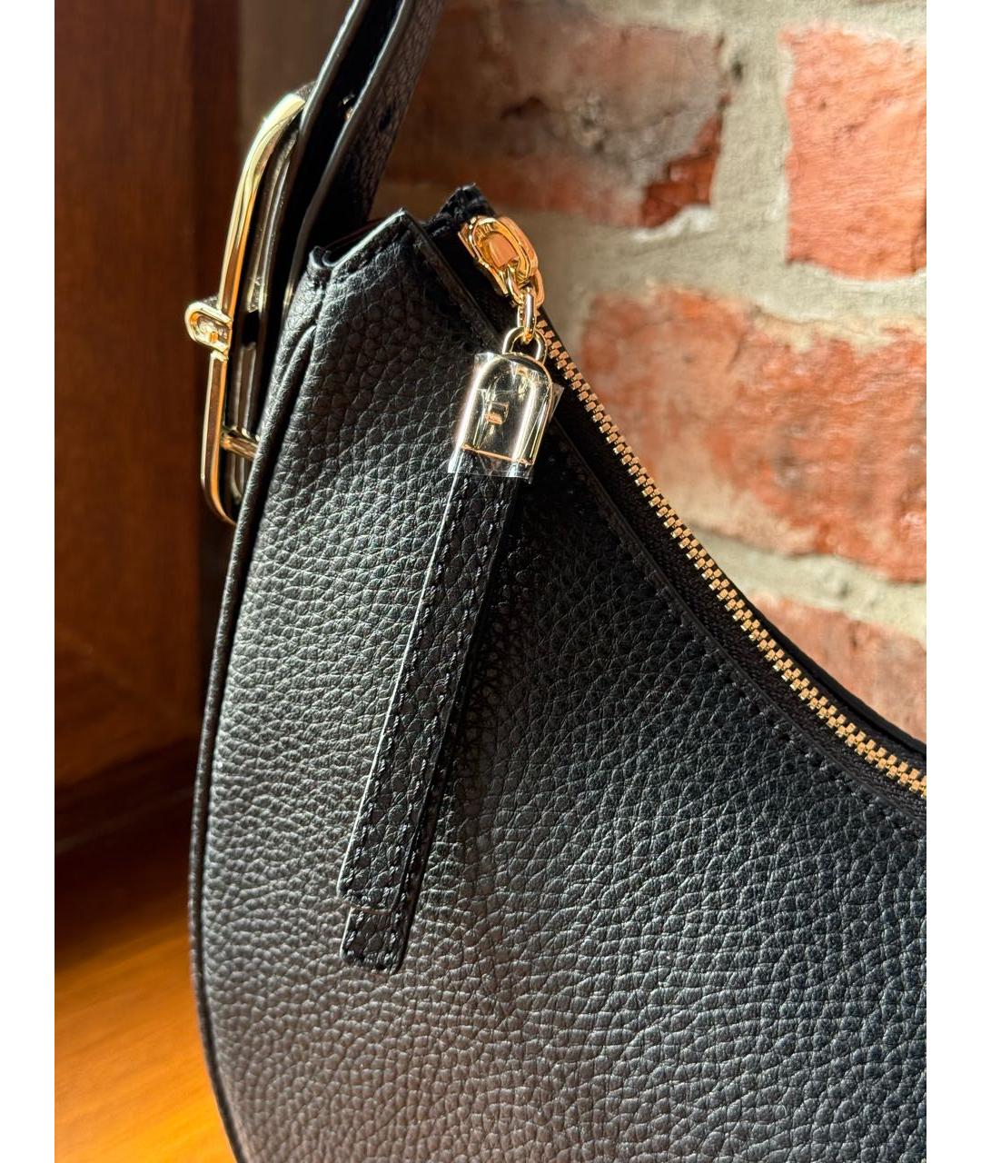 FURLA Черная кожаная сумка через плечо, фото 4